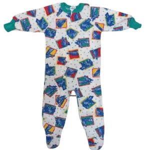 Curity vintage animal print baby pajamas